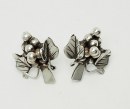 Grapes vintage sterling 925 silver post earrings Mexico