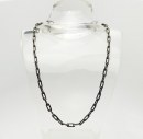 Metal biker men women unisex hammered sterling silver chain necklace