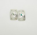 Vintage sterling 925 silver turquoise southwestern rectangle clip on earrings