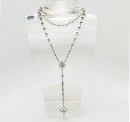 Hayward religious Christian sterling silver cross Virgin Mary rosary necklace
