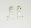 Fun whimsical southwestern cowboy boots sterling 925 silver clip on earrings