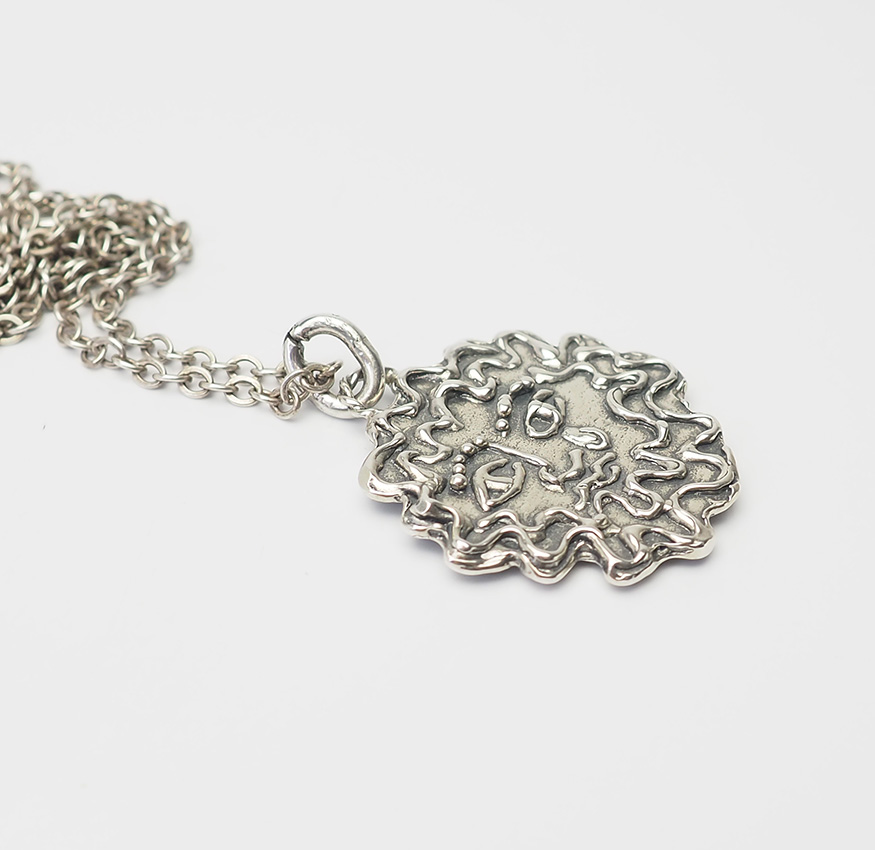 Vintage two face silver necklace