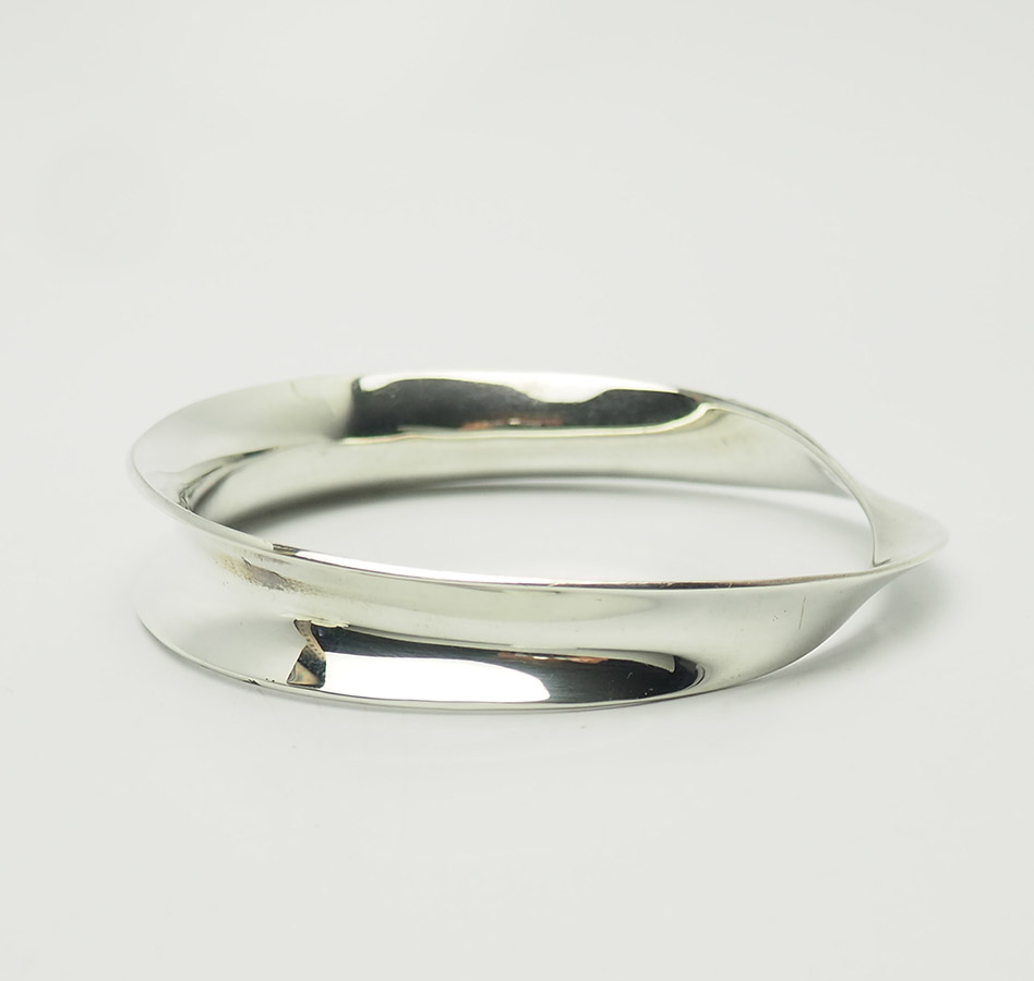 Vintage sterling 925 silver infinity loop twisted bangle bracelet
