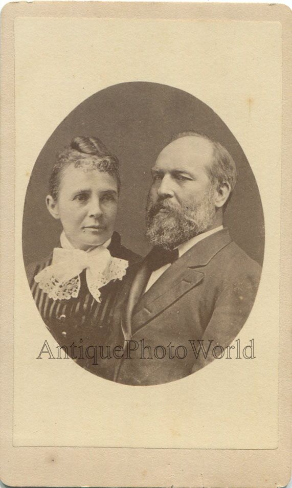 President James A Garfield with Wife Antique CDV Photo