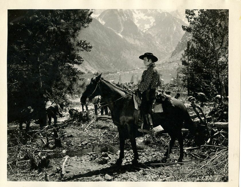 Silent film movie scene cowboy on horse antique western photo | eBay
