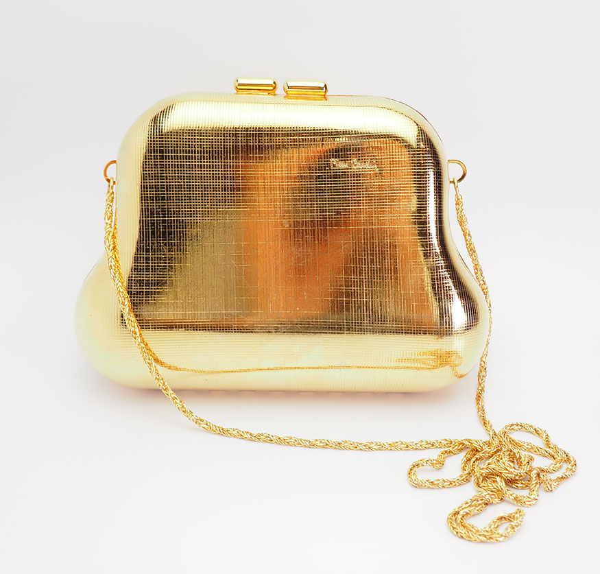 gold metal bag