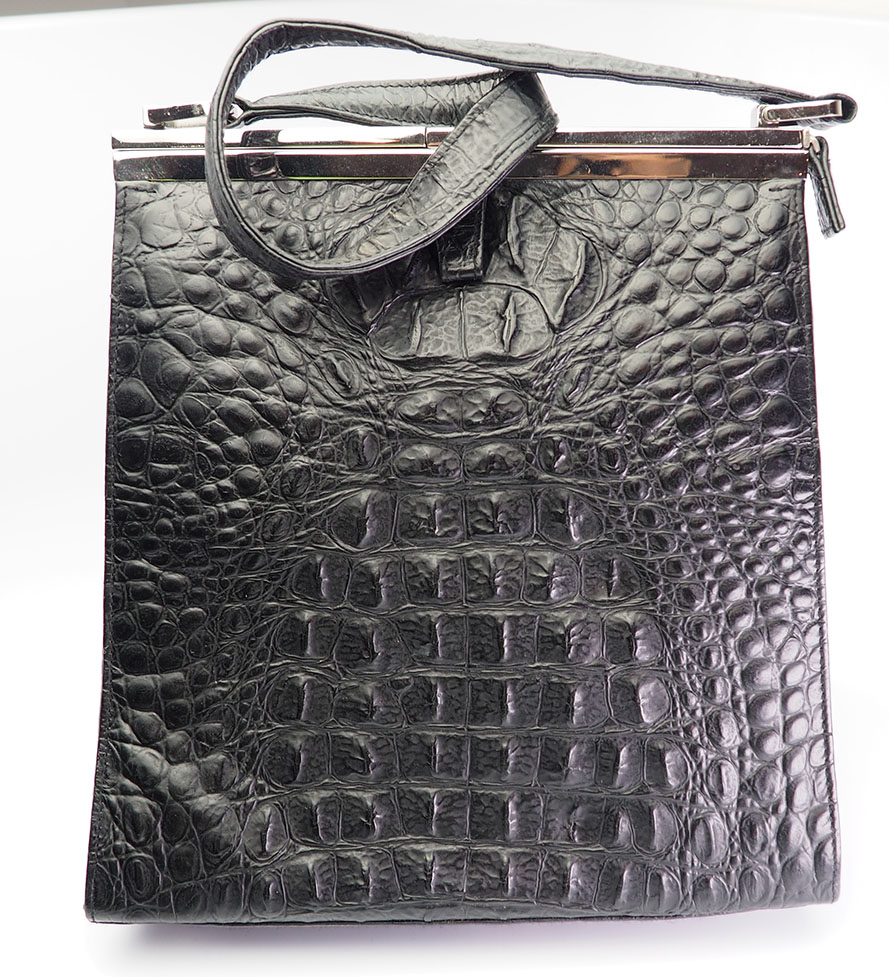 black crocodile purse
