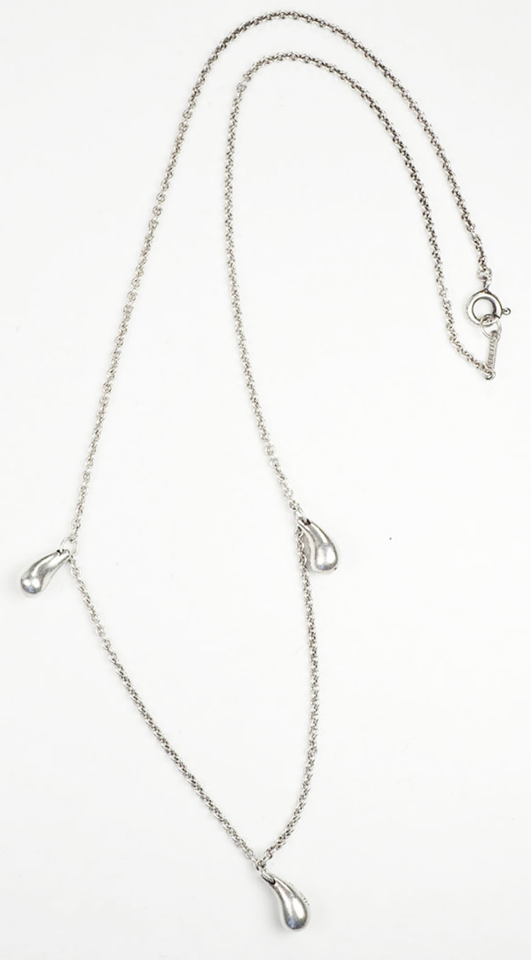 Stunning sterling silver Elsa Peretti Tiffany & Co 3 teardrop tear drop ...