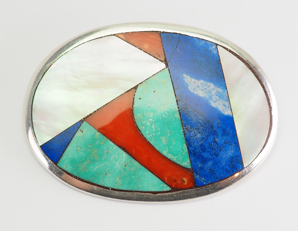 Abstract Modern Sterling Silver Stick Pin signed Yves